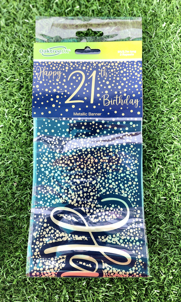 Age Banner Metallic Navy and Gold