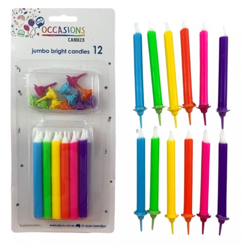 Jumbo Bright Candles - Pk 12