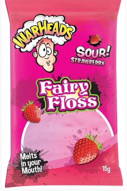 Warheads Sour Fairy Floss -Strawberry