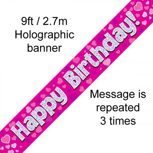 Age Birthday Banner - Pink