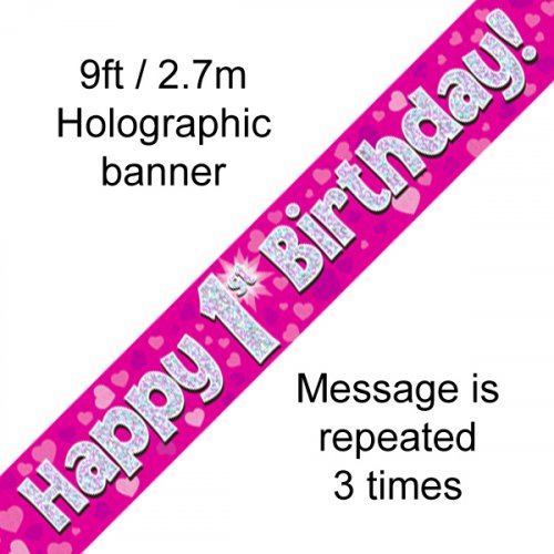 Age Birthday Banner - Pink