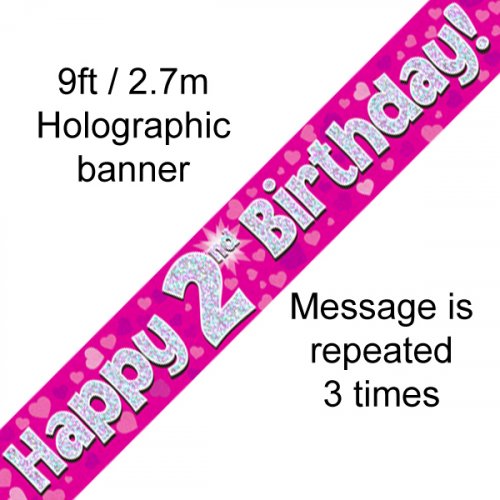 Age Birthday Banner - Pink