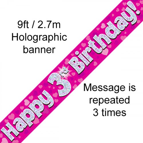 Age Birthday Banner - Pink