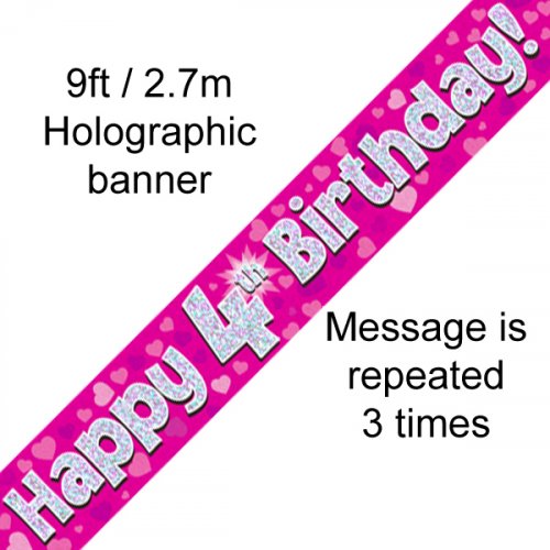 Age Birthday Banner - Pink