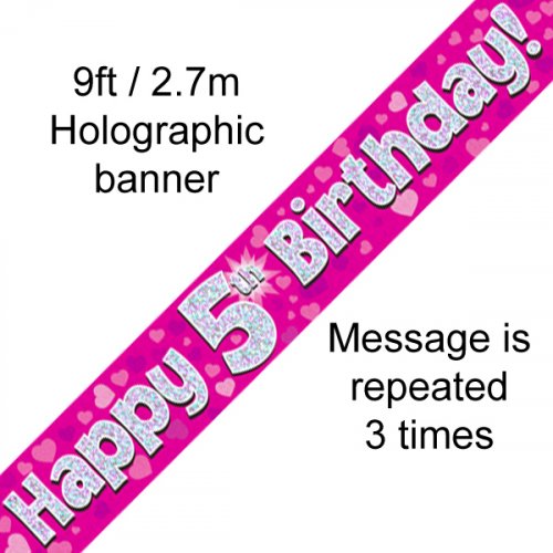 Age Birthday Banner - Pink