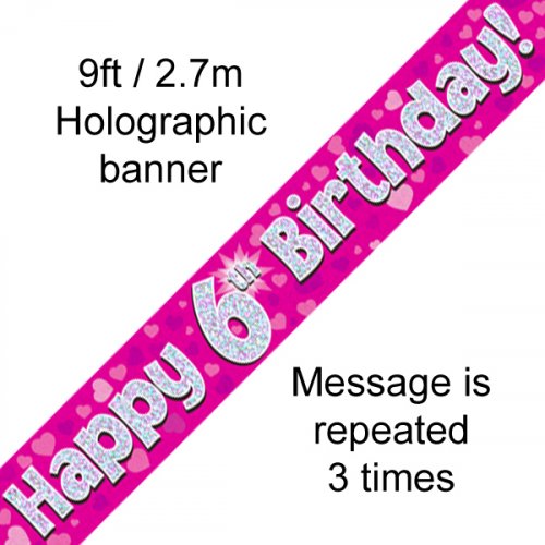 Age Birthday Banner - Pink