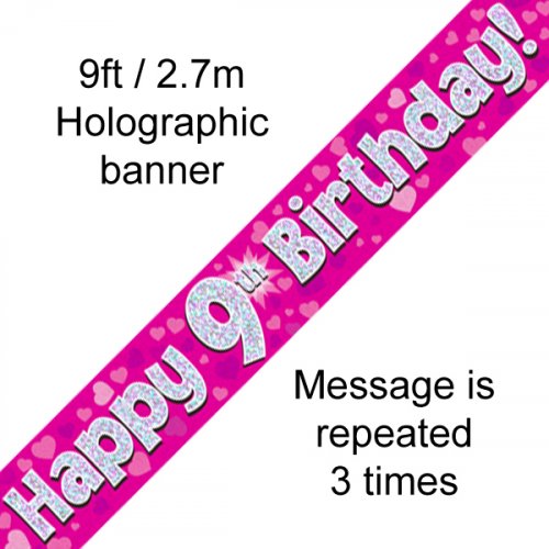 Age Birthday Banner - Pink