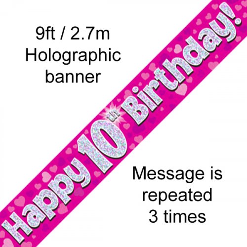 Age Birthday Banner - Pink