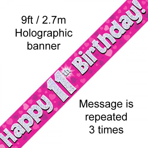 Age Birthday Banner - Pink