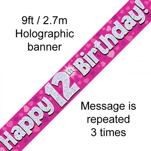 Age Birthday Banner - Pink