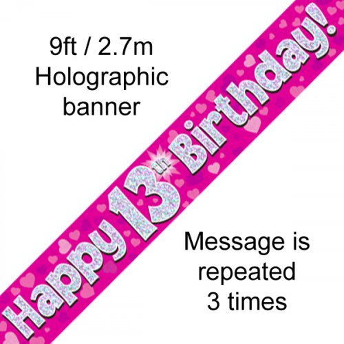 Age Birthday Banner - Pink