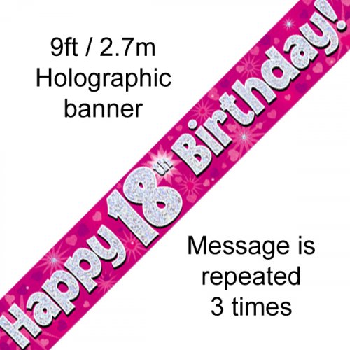 Age Birthday Banner - Pink