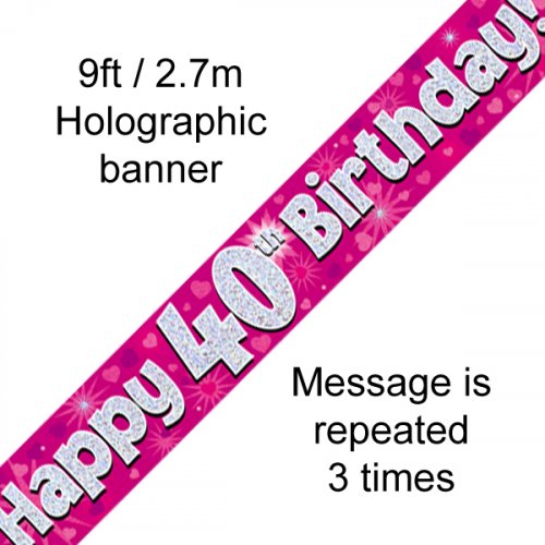 Age Birthday Banner - Pink