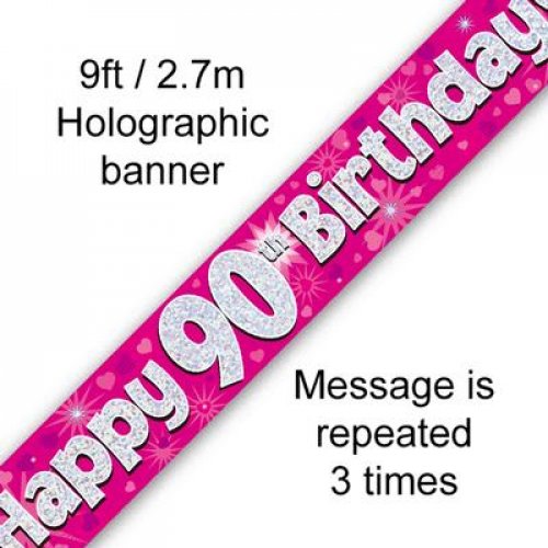 Age Birthday Banner - Pink