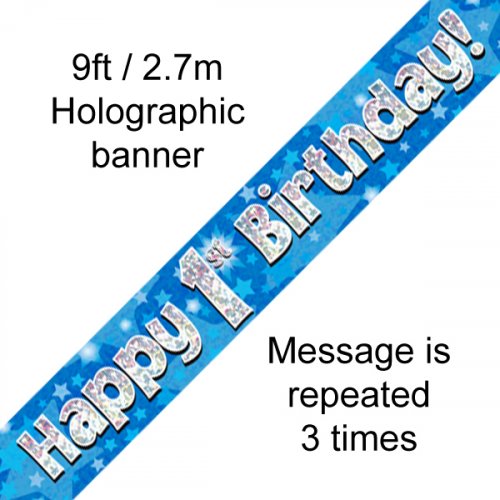 Age Birthday Banner - Blue