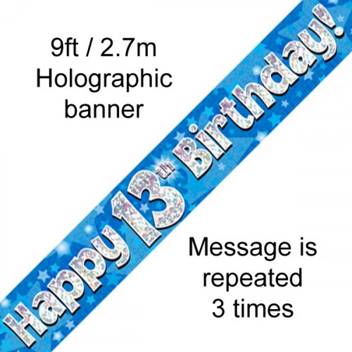 Age Birthday Banner - Blue