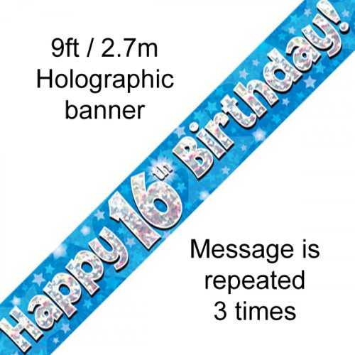 Age Birthday Banner - Blue